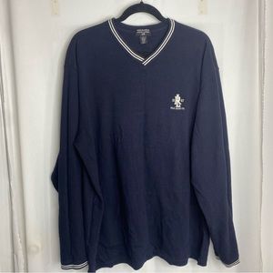 Vintage Ralph Lauren Polo Jeans Co Blue Sweater Embroidered Logo Large Cotton